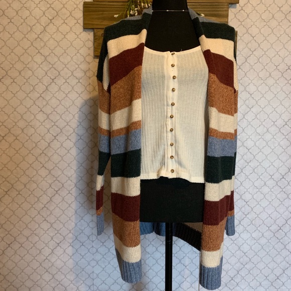 striped boyfriend cardigan